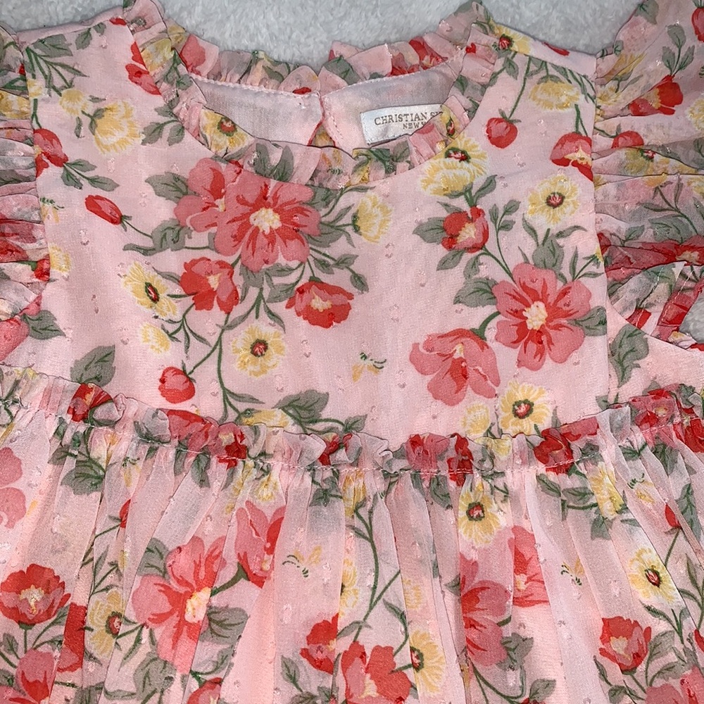 NWT Christian Siriano 4T Floral Pink Ruffle Dress - Picture 2 of 12